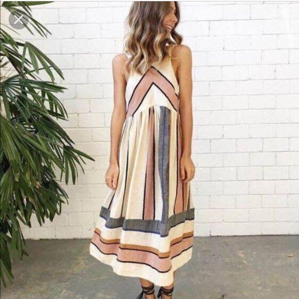 Mid length milk and chocolate dress